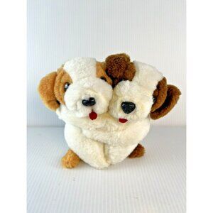 Rare Vintage Cuddle Pups Alyssa & Ashley Plush Hugging Dog Puppy Set Estate Find